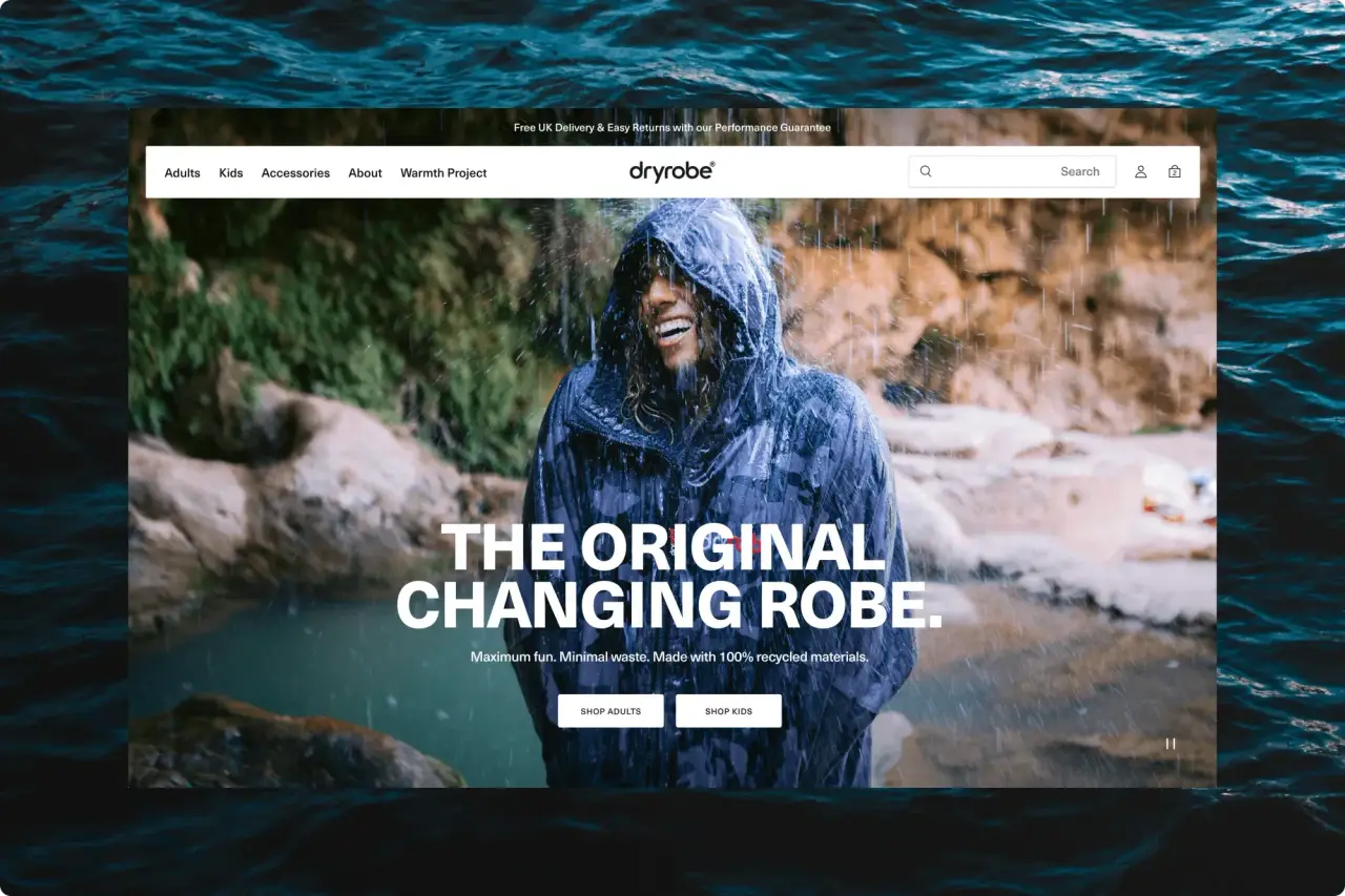 Dryrobe — Outdoor & Sports Apparel website project
