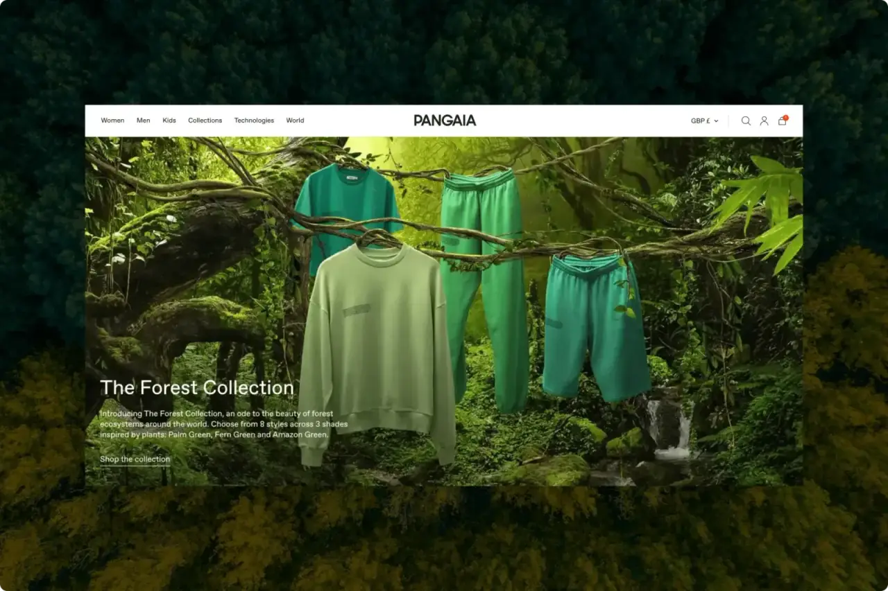 Pangaia — Sustainable Fashion website project