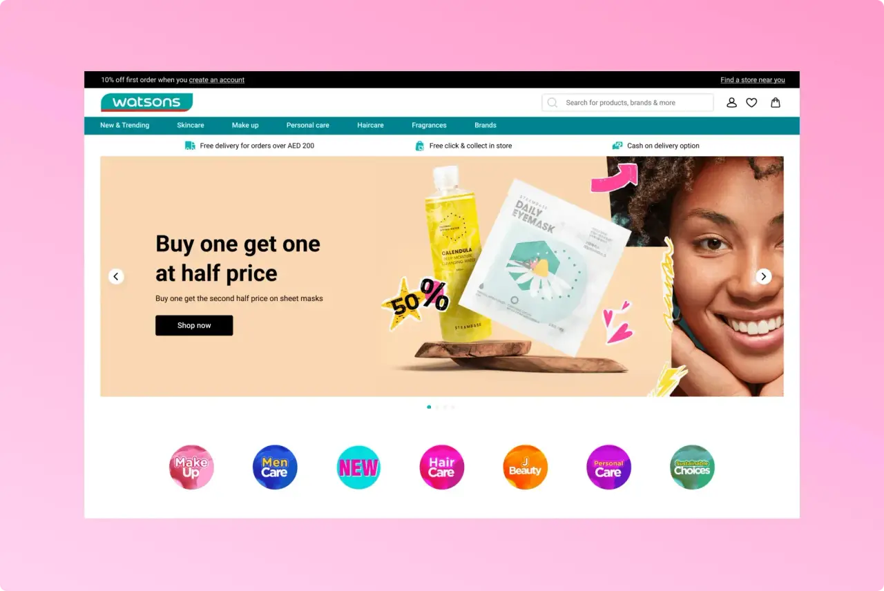 Watsons — Health & Beauty Retail website project